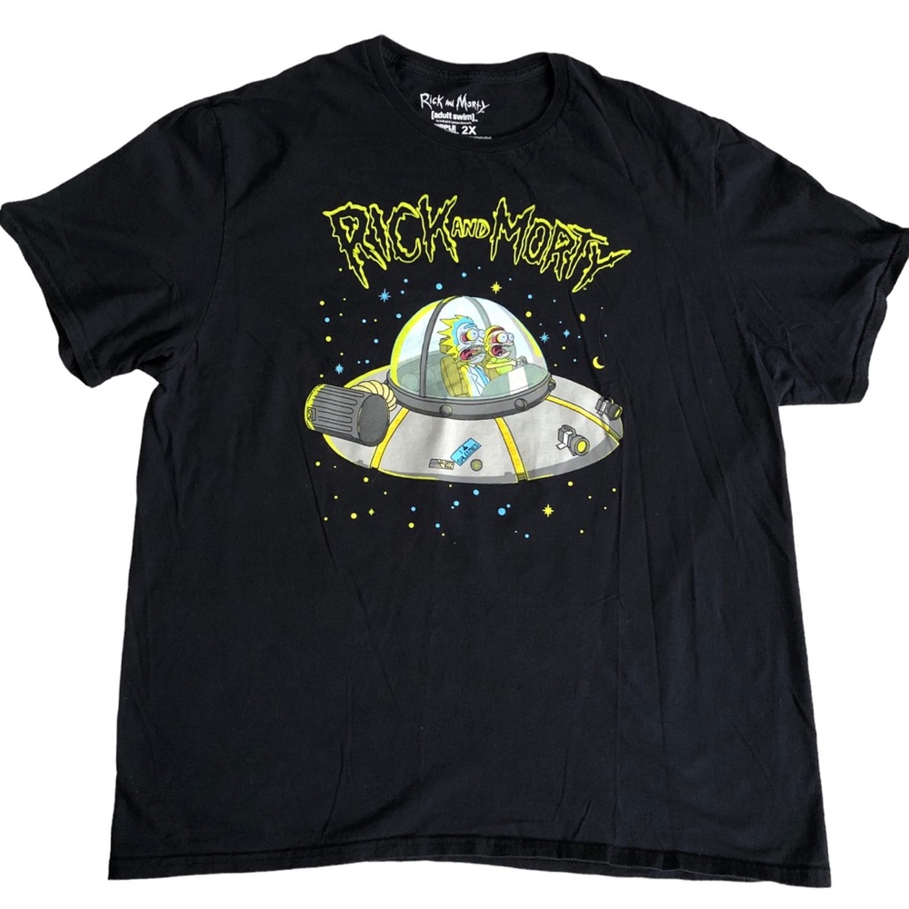 Rick And Morty Adult Swim Graphic Logo Ripple Junction Cartoon Size 2X T-Shirt